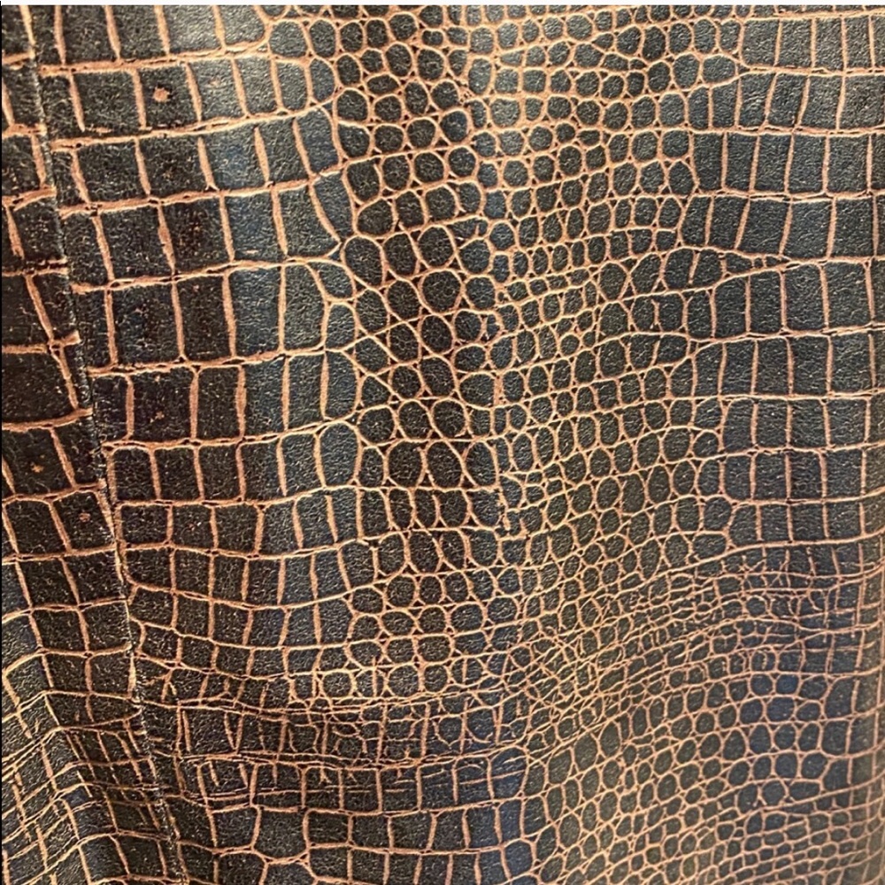 Spiegel Brown Croc Leather Coat - Picture 5 of 5
